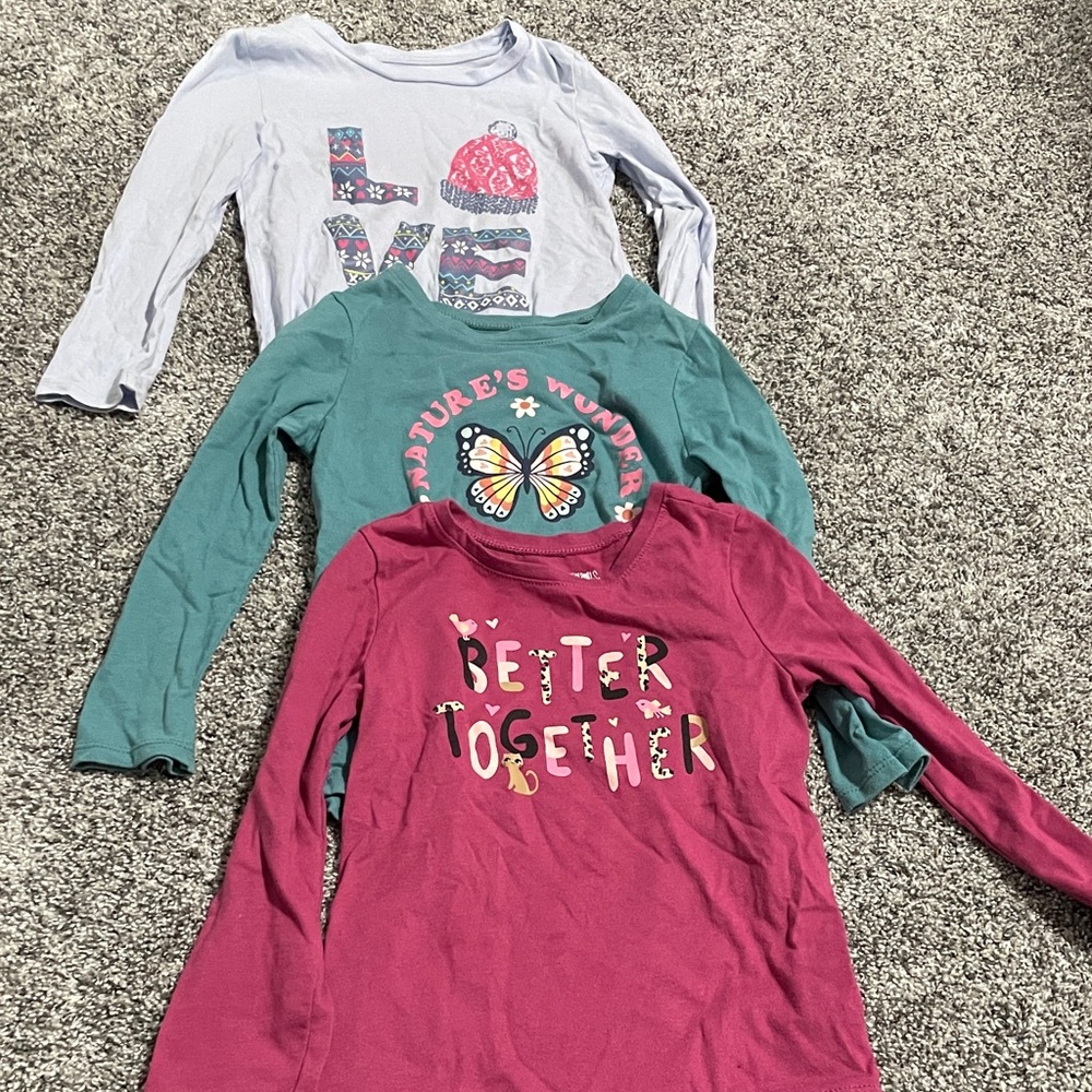 Garanimals Long Sleeve Tees - Pink, Green, Purple